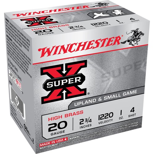 WINCHESTER AMMO 20Ga SuperX High Brass 2-3/4" 4 Shot 25rd