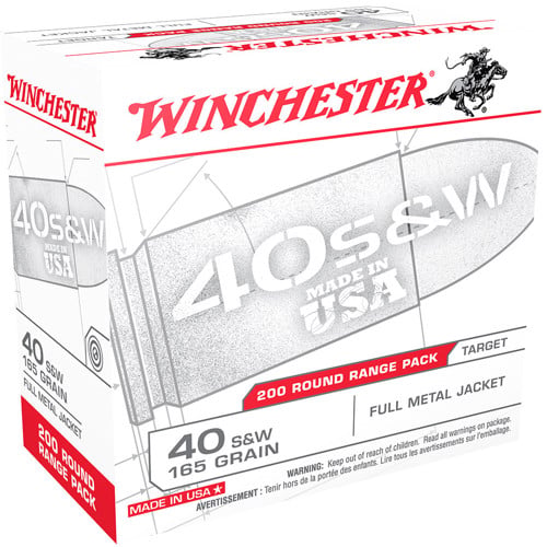 WINCHESTER AMMO Range Pack 40 S&W 165gr FMJ Ammunition | 200 Rounds for sale at KYGUNCO.
