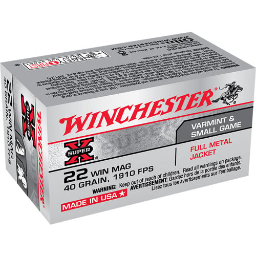 WINCHESTER Super X 22 WMR 40gr FMJ Ammunition | 50 Rounds for sale at KYGUNCO.