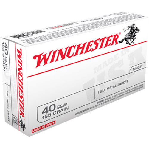 WINCHESTER USA 40 S&W 165gr FMJ Ammunition | 50 Rounds for sale at KYGUNCO.