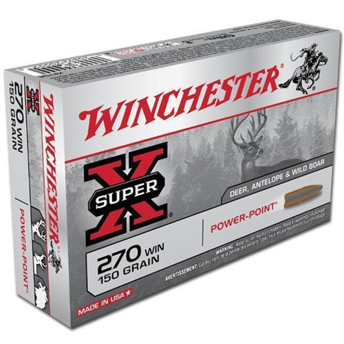  WINCHESTER SUPER X 270 Win 150Gr Power-Point Brass Rifle Ammunition | 20 Rounds for sale at KYGUNCO.