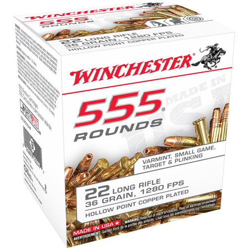 WINCHESTER 22LR 36gr Hollow Point Ammunition | 555 Rounds for sale at KYGUNCO.