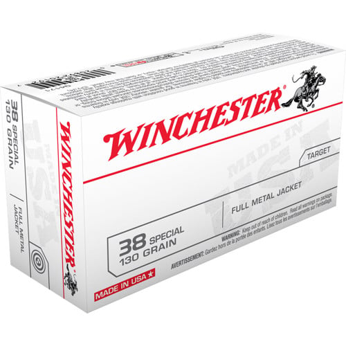 WINCHESTER USA 38 Special 130gr Full Metal Jacket Ammunition | 50 Rounds for sale at KYGUNCO.