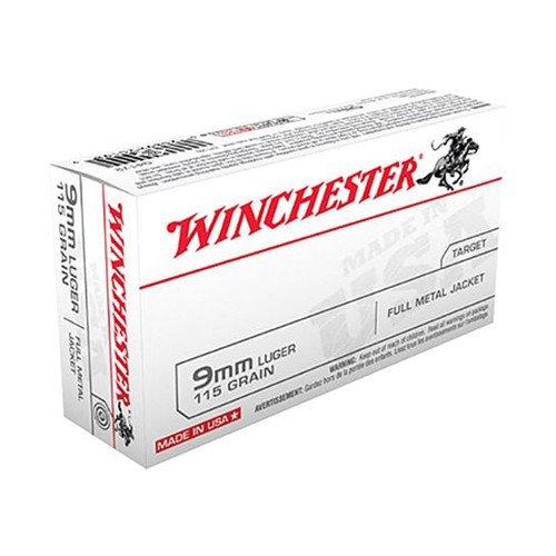 WINCHESTER AMMO 9mm 115Gr USA FMJ 50rd for sale at KYGUNCO.