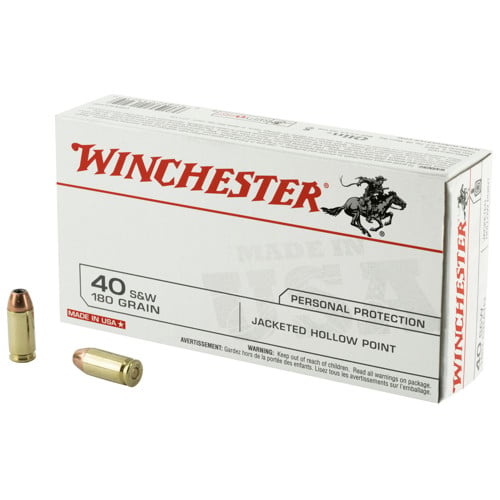 WINCHESTER USA 40 S&W 180gr Jacketed Hollow Point Ammunition | 50 Rounds for sale at KYGUNCO.