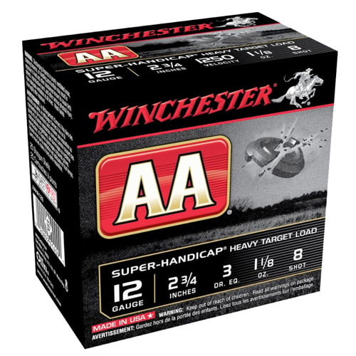 WINCHESTER AA Super-Handicap 12 Gauge 2-3/4" 1-1/8oz #8 Heavy Target Shotgun Ammunition | 25 Rounds for sale at KYGUNCO.
