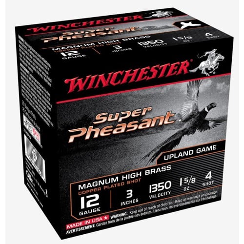 WINCHESTER Super Pheasant 12 Gauge 3" 1-5/8oz #4 Magnum High Brass Shotgun Ammunition | 25 Rounds for sale at KYGUNCO.