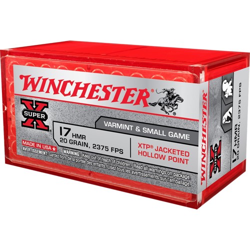 WINCHESTER Super X Varmint & Small Game 17 HMR 20gr XTP JHP Ammunition | 50 Rounds for sale at KYGUNCO.