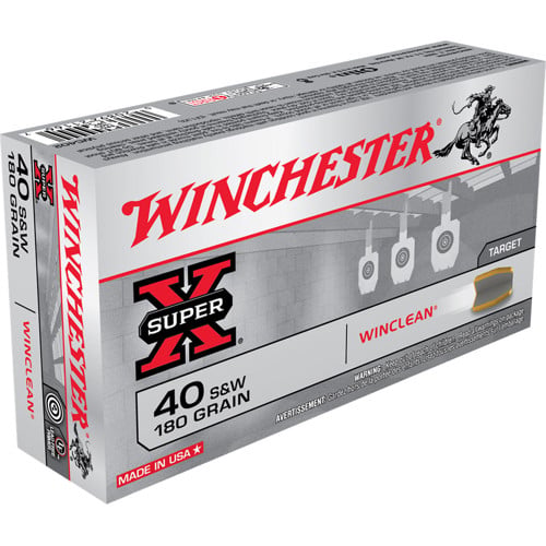 WINCHESTER Super X 40 S&W 180gr Winclean Ammunition | 50 Rounds for sale at KYGUNCO.