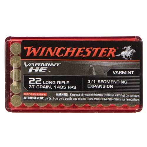 WINCHESTER Varmin HE 22LR 37gr 3/1 Segmenting Expansion Ammunition | 50 Rounds for sale at KYGUNCO.