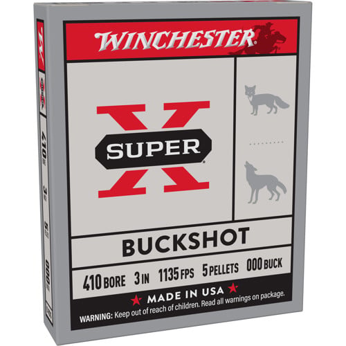 WINCHESTER Super X 410 Gauge 3" 5 Pellet 000 Buck Shotgun Ammunition | 5 Rounds for sale at KYGUNCO.