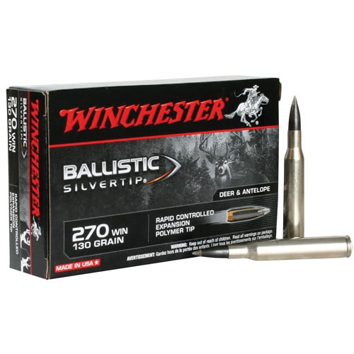 WINCHESTER Ballistic Silver-Tip 270 WIN 130Gr Polymer Tip Brass Ammunition | 20 Round for sale at KYGUNCO.