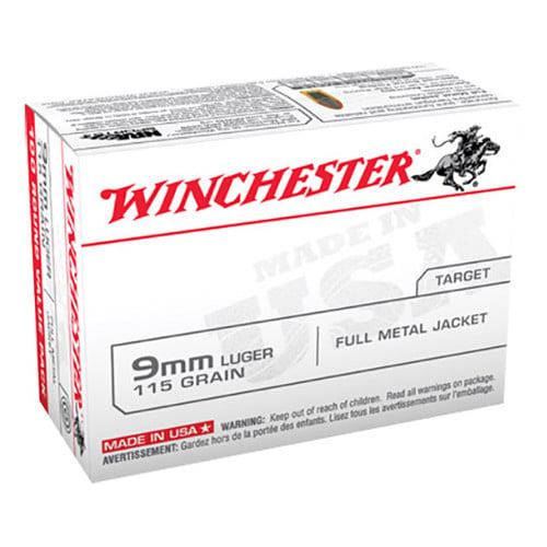 WINCHESTER AMMO 9mm 115Gr USA FMJ Target 100rd for sale at KYGUNCO.