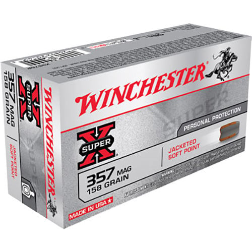 WINCHESTER SuperX 357 Mag 158gr Jacketed Soft Point Ammunition | 50 Rounds for sale at KYGUNCO.