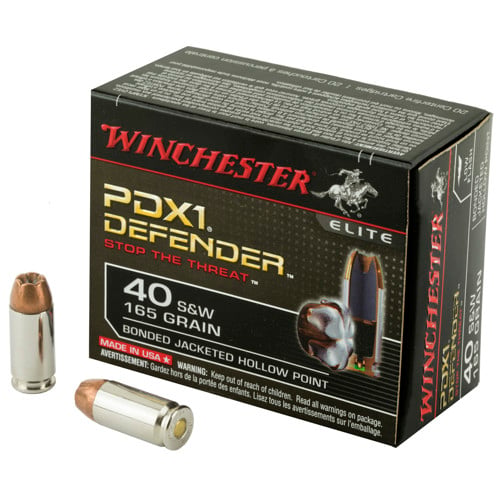 WINCHESTER Defender 40 S&W 165Gr Bonded Jacketed Hollow Point Brass Ammunition | 20 Rounds for sale at KYGUNCO.