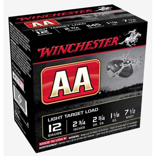 WINCHESTER AA Light Target 12 Gauge 2-3/4" 1-1/8oz #7.5 Shotgun Ammunition | 25 Rounds for sale at KYGUNCO.