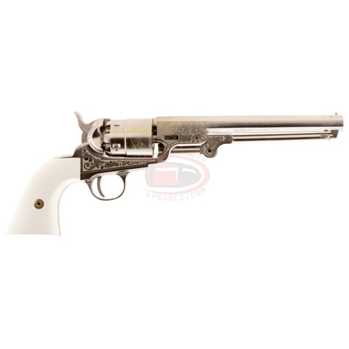 TRADITIONS 1851 Navy Engraved Sim. Ivory Nickel 44 Cal 7.375" for sale at KYGUNCO.