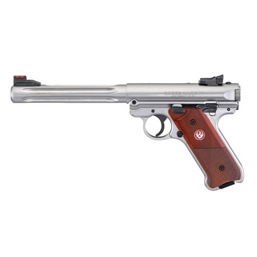 RUGER Mark IV Hunter 22 LR 6.88" 10rd Pistol w/ Fluted Bull Barrel | Stainless for sale at KYGUNCO.