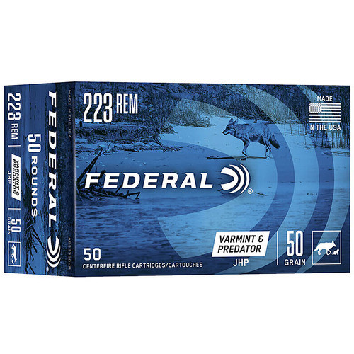 FEDERAL AMMO Varmint & Predator 223 Rem 50gr JHP Ammunition | 50 Rounds