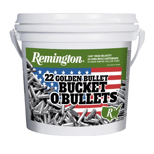 REMINGTON Bucket O'Bullets 22LR 36Gr High-Velocity Hollow Point Ammunition | 1400 Rounds