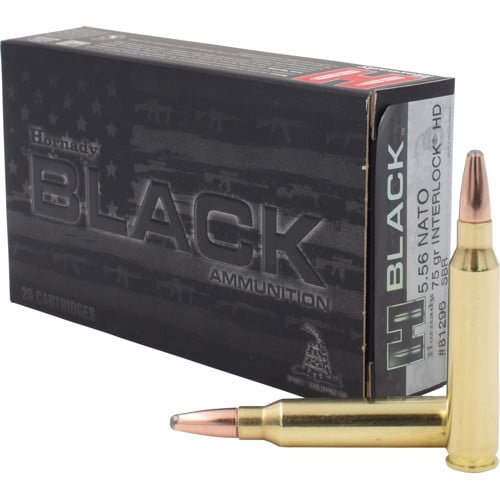 HORNADY Black 5.56 NATO 75gr InterLock Heavy Duty Ammunition | 20 Rounds for sale at KYGUNCO.