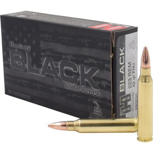 HORNADY BLACK 223 Rem 62Gr FMJ Brass Rifle Ammunition | 20 Rounds for sale at KYGUNCO.