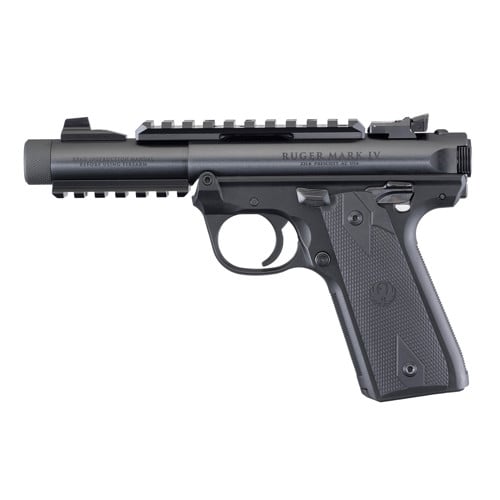 RUGER Mark IV 22/45 Tactical 22 LR 4.4" 10rd Pistol w/ Threaded Barrel - Black for sale at KYGUNCO.