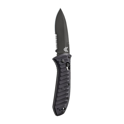 BENCHMADE Presidio 3.72" Drop Point Serrated Coated Blade for sale at KYGUNCO.