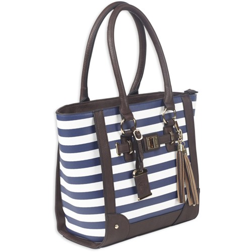 BULLDOG Tote Style Purse w/Holsters - Navy Stripe 17 x 12 for sale at KYGUNCO.