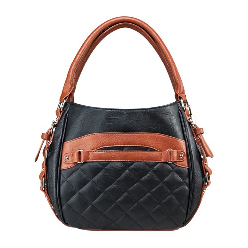 NCSTAR VISM Concealed Carry QUILTED HOBO BAG-BLK w/BROWN for sale at KYGUNCO.