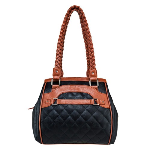 NCSTAR VISM Concealed Carry BRAIDED TOTE- BLACK w/BROWN for sale at KYGUNCO.