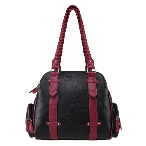 NCSTAR VISM Concealed Carry BRAID SHLDR BAG- BLK/BURGUNDY for sale at KYGUNCO.