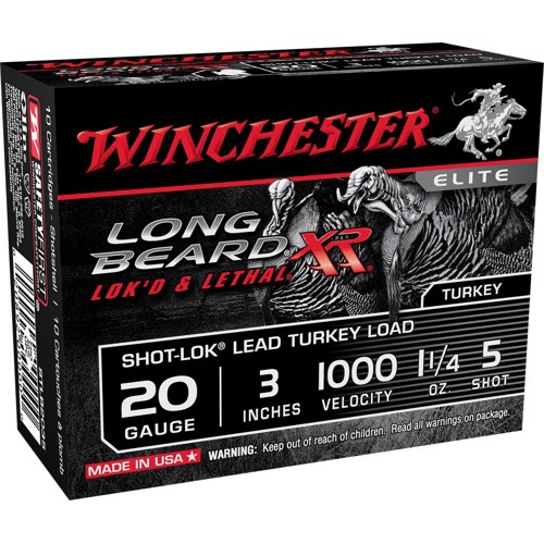WINCHESTER LONG BEARD XR 20 Gauge 3" 1-1/4oz #5 Shot-Lok Turkey Shotgun Ammuntion | 10 Rounds for sale at KYGUNCO.