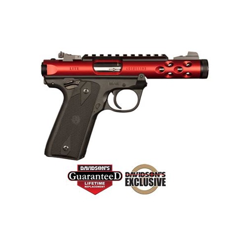 RUGER Mark IV 22/45 22 LR 4.4" Red 10rd Black 1911 Grip for sale at KYGUNCO.