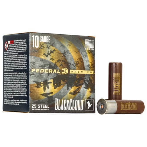 FEDERAL AMMO Black Cloud Waterfowl 10 Gauge 3-1/2" 1-5/8oz #2 Steel Shotgun Ammunition | 25 Rounds for sale at KYGUNCO.