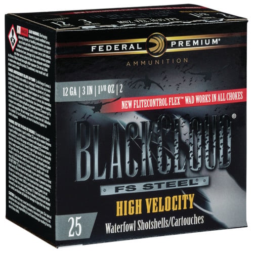 FEDERAL AMMO Black Cloud Waterfowl 12 Gauge 3" 1-1/8oz #2 Steel Shotgun Ammunition | 25 Rounds for sale at KYGUNCO.