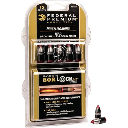 FEDERAL AMMO 350Gr Lead MZ BULLET w/B.O.R LOCK SYSTEM 15pk for sale at KYGUNCO.