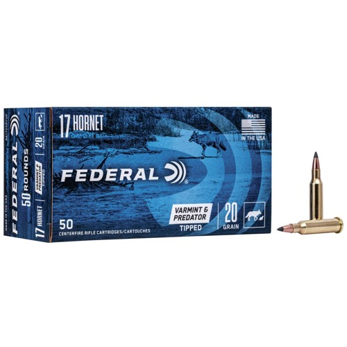 FEDERAL AMMO 17 Hornet 20Gr TIPPED Varmint "VRMNT/PREDTR" 50pk for sale at KYGUNCO.