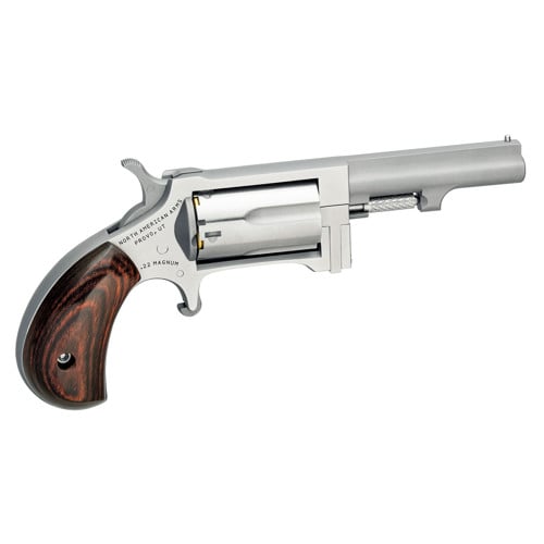 NAA Sidewinder 22 WMR 2.5" 5rd Mini-Revolver - Stainless / Rosewood Grips for sale at KYGUNCO.