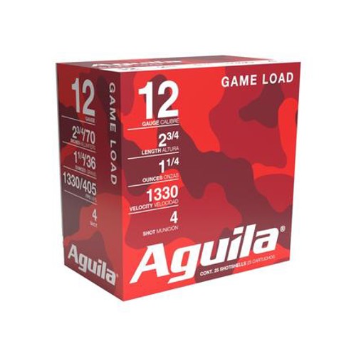 AGUILA AMMO 12Ga Hunting 2.75" Lead 1-1/4 oz 4 Shot 25rd for sale at KYGUNCO.