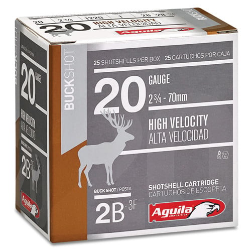 AGUILA AMMO 20Ga Field High Velocity 2.75" 2-3/4oz 2 Buck 25rd for sale at KYGUNCO.