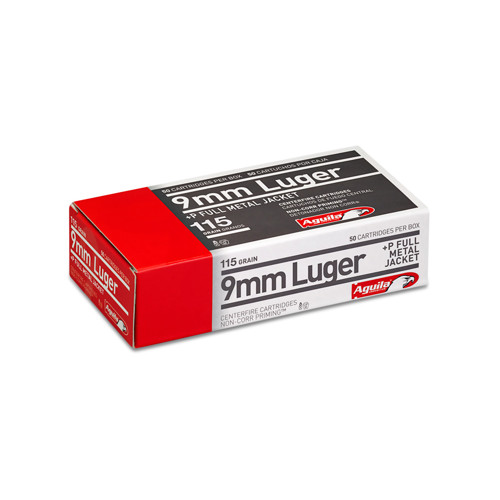 AGUILA AMMO 9mm Luger +P 115Gr FMJ 50rd for sale at KYGUNCO.