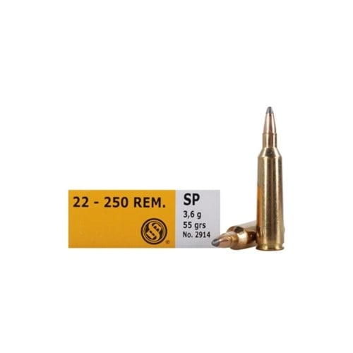 SELLIER BELLOT 22-250 Rem 55Gr 2770 FPS SP 20rd for sale at KYGUNCO.