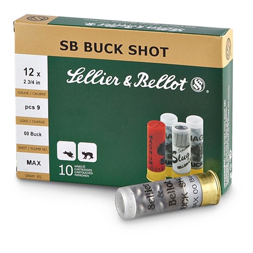 SELLIER BELLOT 12Ga 00 Buckshot 2 3/4" 12 Pellet 1200FPS 10rd for sale at KYGUNCO.