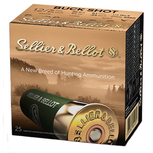 SELLIER BELLOT 12Ga 4 Buckshot 2 3/4" 27 Pellet 1190 FPS 10rd for sale at KYGUNCO.