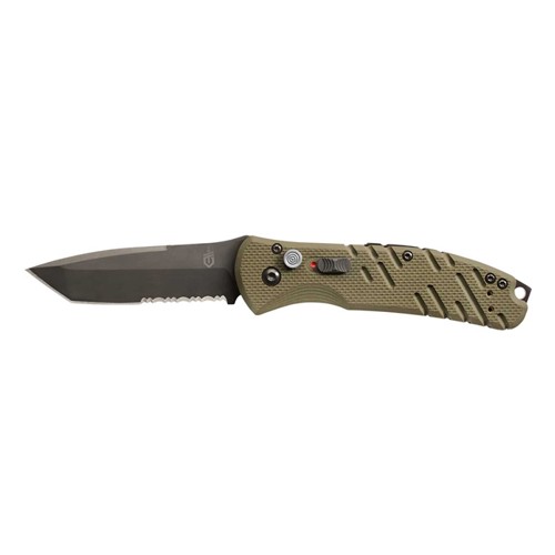 GERBER KNIVES Propel Auto, OD Green, Serrated Edge, Black Blade for sale at KYGUNCO.