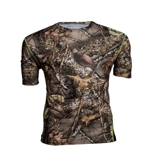 WORLD FAMOUS Wicking Stretch T-Shirt Neon Grn Piping-Burly/Tan for sale at KYGUNCO.