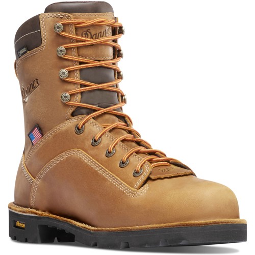 DANNER Quarry USA 8" Distressed Brown Alloy Toe Work Boot for sale at KYGUNCO.