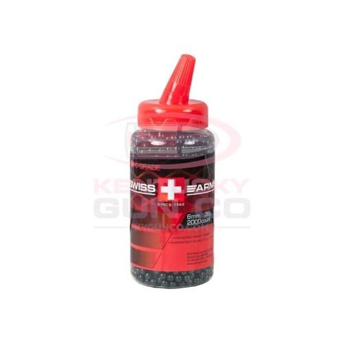 SWISS ARMS 6mm Airsoft BBs, 0.36g, 2,000 Rds, Black for sale at KYGUNCO.