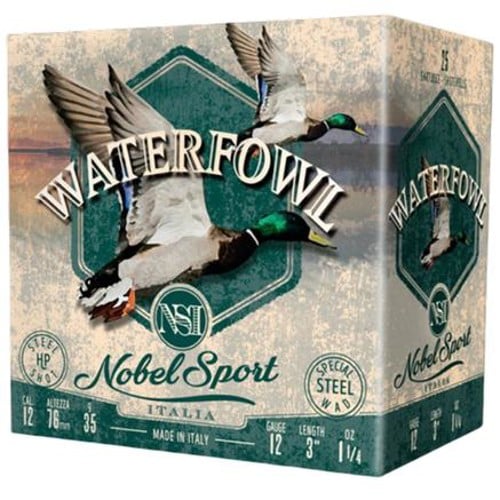 NOBEL AMMO 12Ga 3" Steel Waterfowl 2Shot 1-1/4oz 25rd for sale at KYGUNCO.